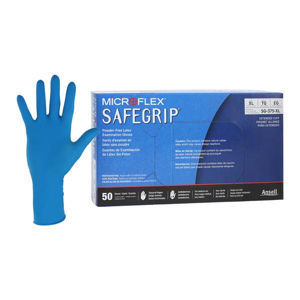 Microflex SG-375-XL SafeGrip EC Latex Exam Gloves Extra Large PF 50/Box