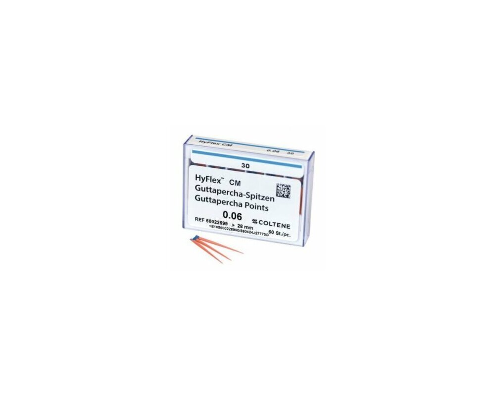 Coltene Whaledent 60022699 HyFlex CM Gutta Percha Points .06 #30 60/Pk