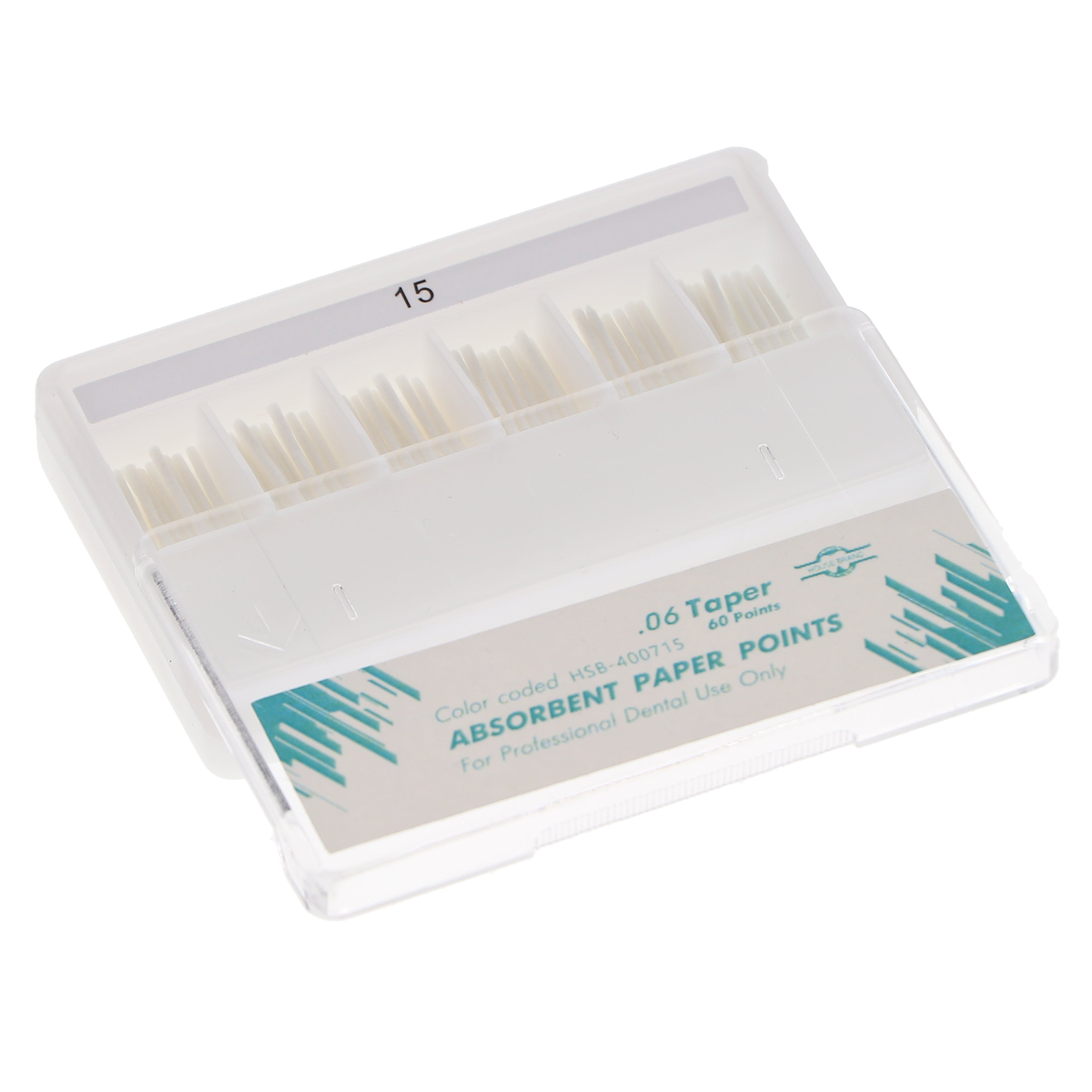 House Brand Dentistry 400715 HSB Absorbent Paper Points .06 Taper #15 60/Pk