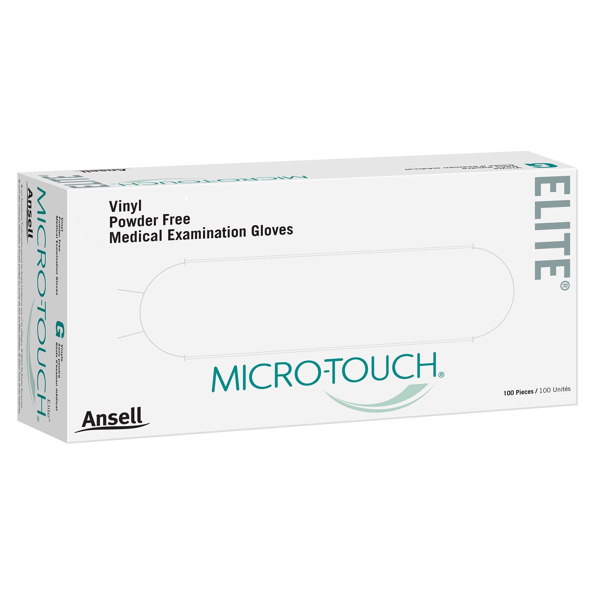 Ansell Perry ANS-3091 Micro-Touch Elite Vinyl Exam Gloves Small 100/bx