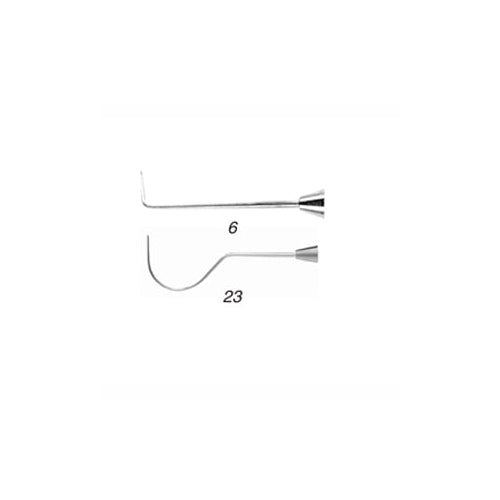 Quala EXD23-6Q/6 Double End #23/6 Shephard's Hook Dental Explorer With #6 Handle
