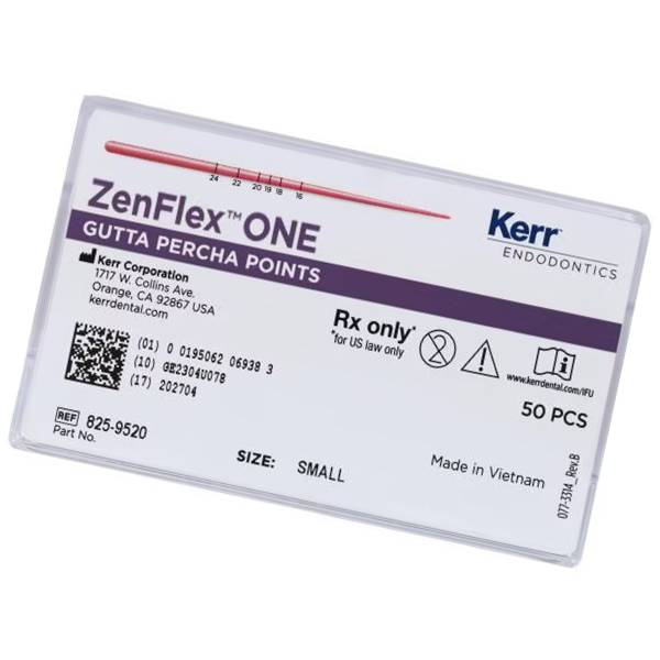 Kerr Dental 8259520 ZenFlex ONE Gutta Percha Points 20/.06 50/Pk Small