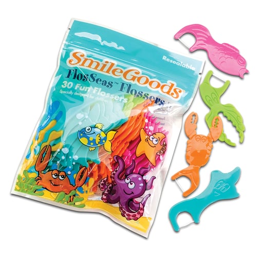 Practicon 7045280 Smilegoods Flosseas Flossers For Children Age 3+ 12 Per Bag 360 Total