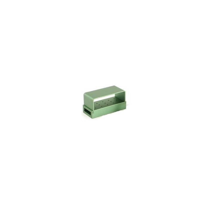 Pac-Dent 038G Bur Block Aluminum with Cover FG 15-Hole Green