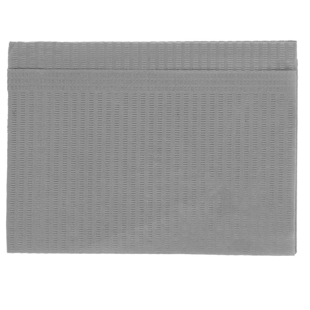 House Brand Dentistry 109238 HSB Dental Patient Bibs 3+1 Ply 13" X 18" Silver Gray 500/Bx