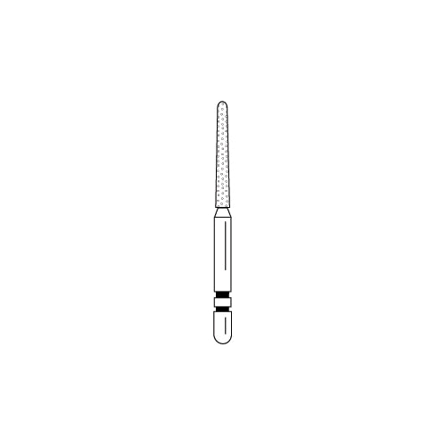 Premier Dental 2015496 Two Striper FG 781.10F Round End Taper Fine Grit Diamond Burs 5/Pk