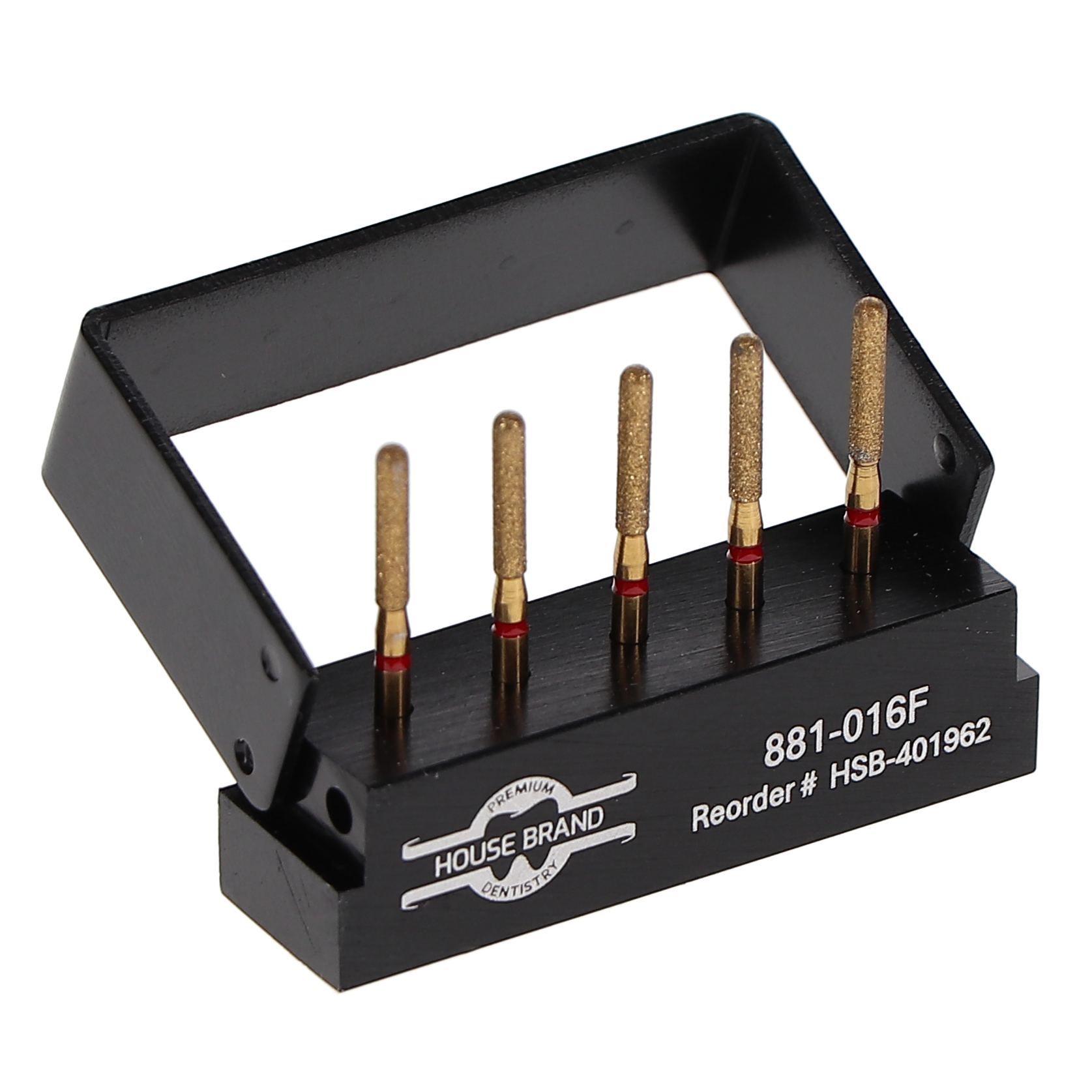 House Brand Dentistry 401962 HSB FG 881-016F Precision Zirconia Fine Grit Diamond Burs 5/Pk