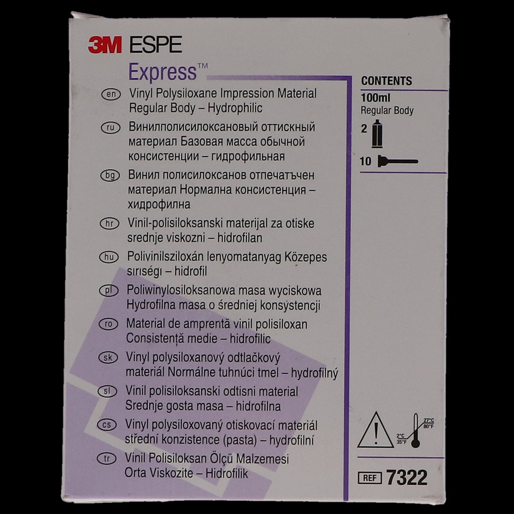 3M ESPE 7322H Express VPS Impression Material Regular Body Regular Set Cartridges 2/Pk