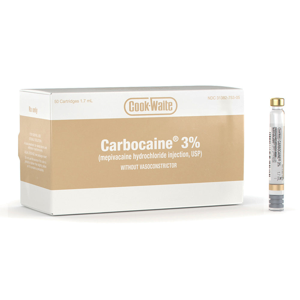 Septodont 1430735 Carbocaine 3% Plain 50/Bx