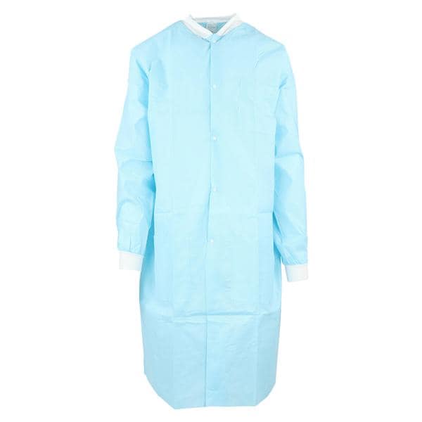 Medicom 8112-C SafeWear Hi-Perform Lab Coats Soft Blue Large 12/Pk