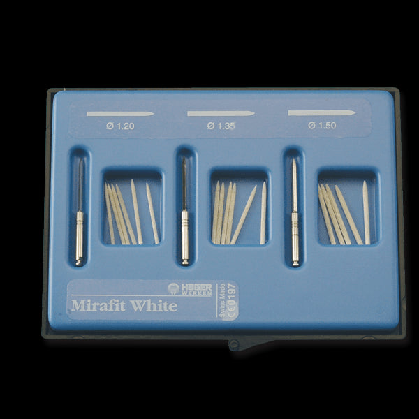 Hager 356044 Mirafit White Fiber Glass Post Introductory Kit (18) + Reamers (3)