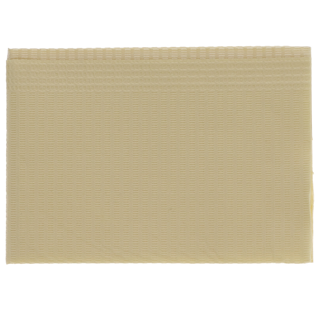 House Brand Dentistry 109221 HSB Dental Patient Bibs 2+1 Ply 13" X 18" Beige 500/Bx