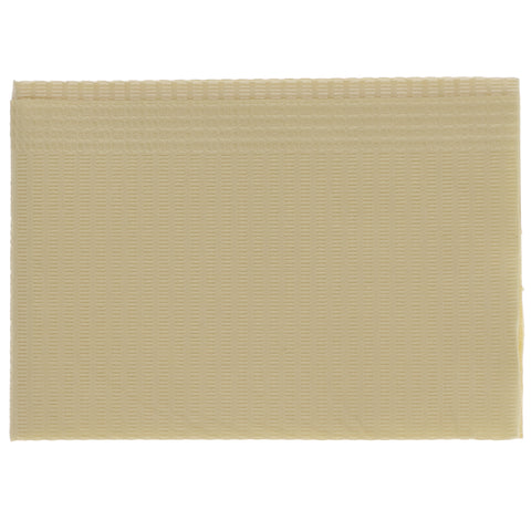 House Brand Dentistry 109221 HSB Dental Patient Bibs 2+1 Ply 13" X 18" Beige 500/Bx