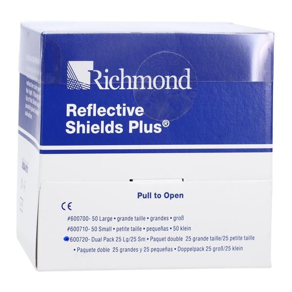 Richmond Dental 600720 Reflective Shields Plus Dual Moisture Abatement Pads 25/LG 25/SM