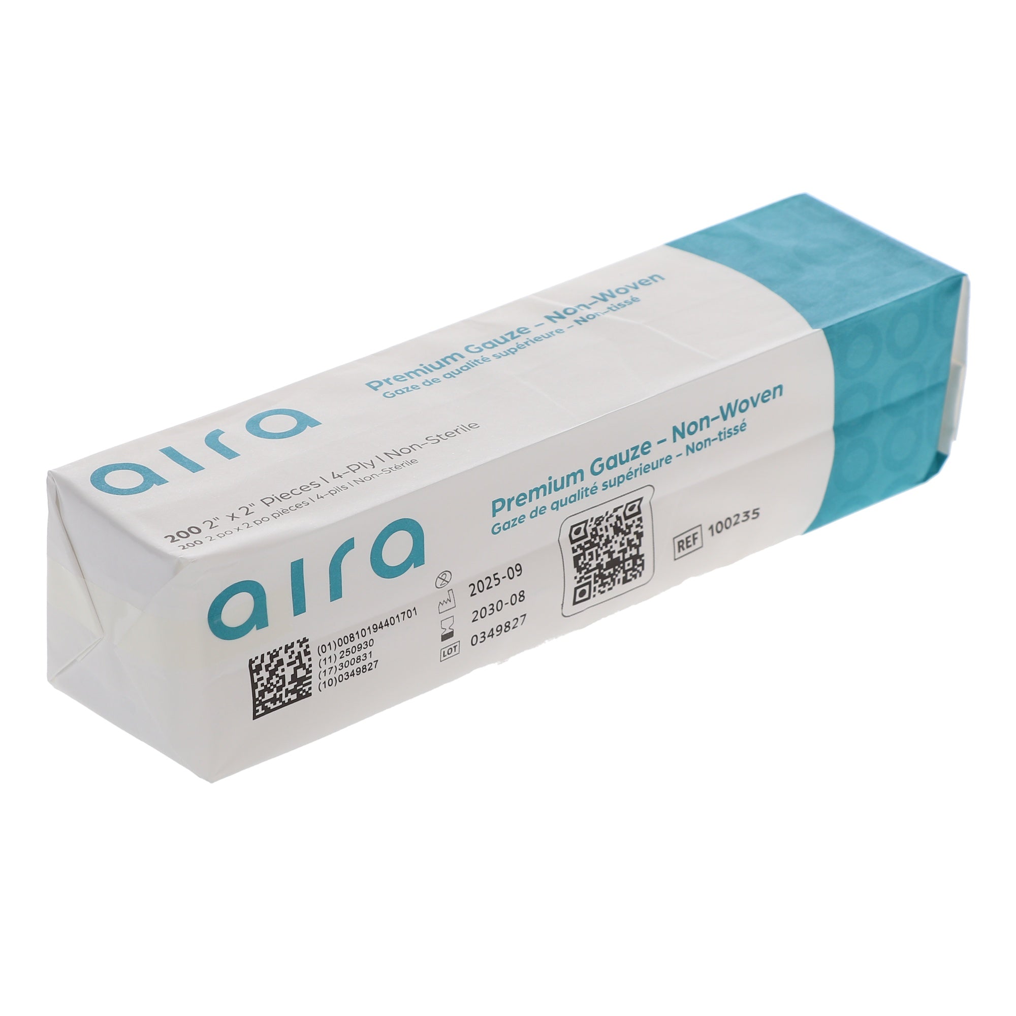 Aira 100235 Premium Gauze Non-Woven 2 X 2 Non-Sterile 4-Ply 5000/Cs