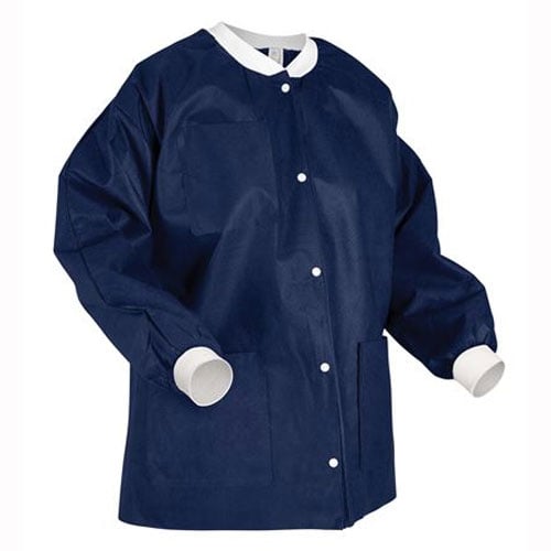 ValuMax 3660TBS Extra-Safe Lab Coats True Blue Small 10/Pk