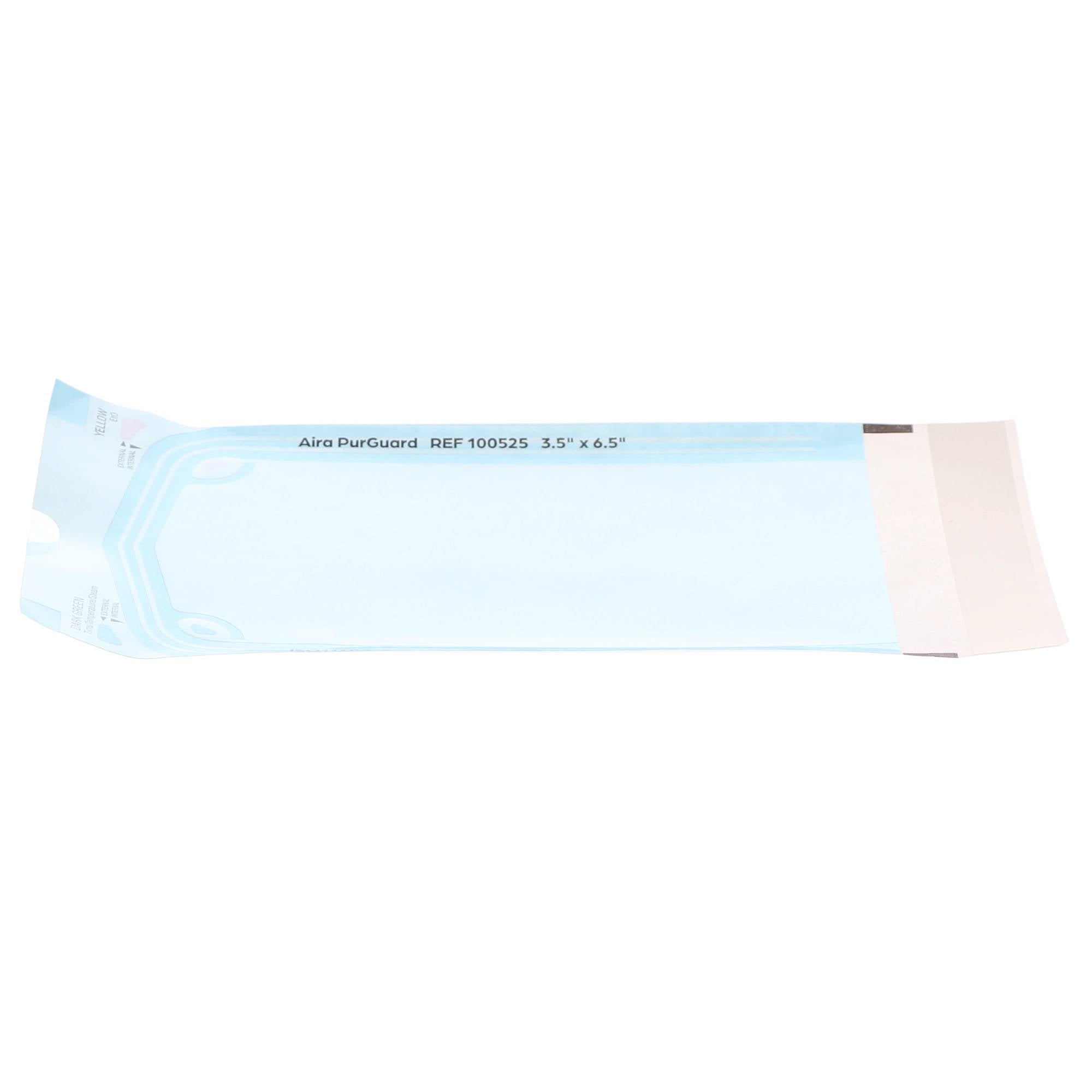 Aira 100525 PurGuard Paper/Blue Film Self-Sealing Sterilization Pouches 3.50