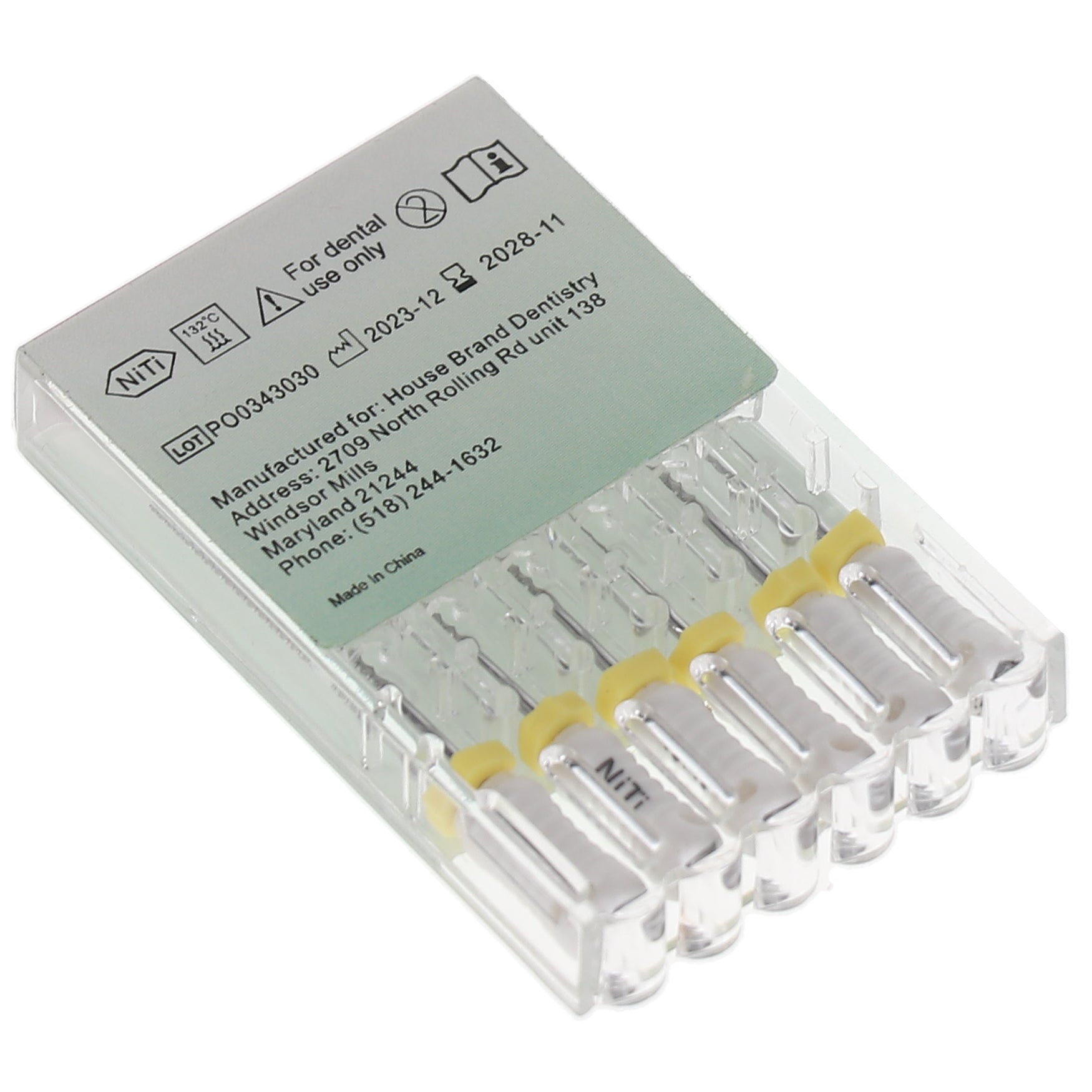 House Brand Dentistry 400325 HSB Endodontic K-Files NiTi 25mm #45 6/Pk