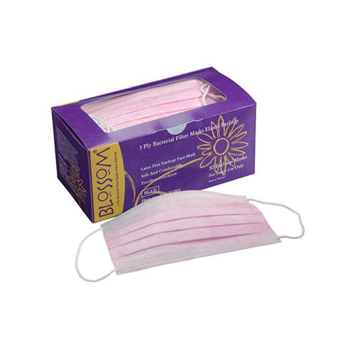 Blossom Disposables FM-P1003-PINK Earloop Face Masks Latex-Free Pink 50/Bx