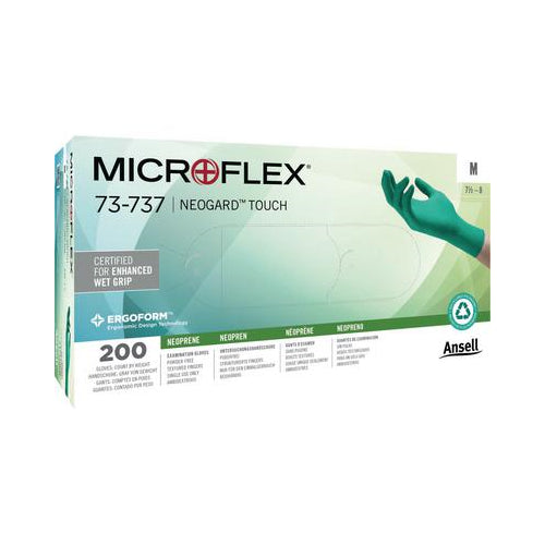 Microflex 73737080 Neogard Touch Neoprene Gloves Medium 200/Bx