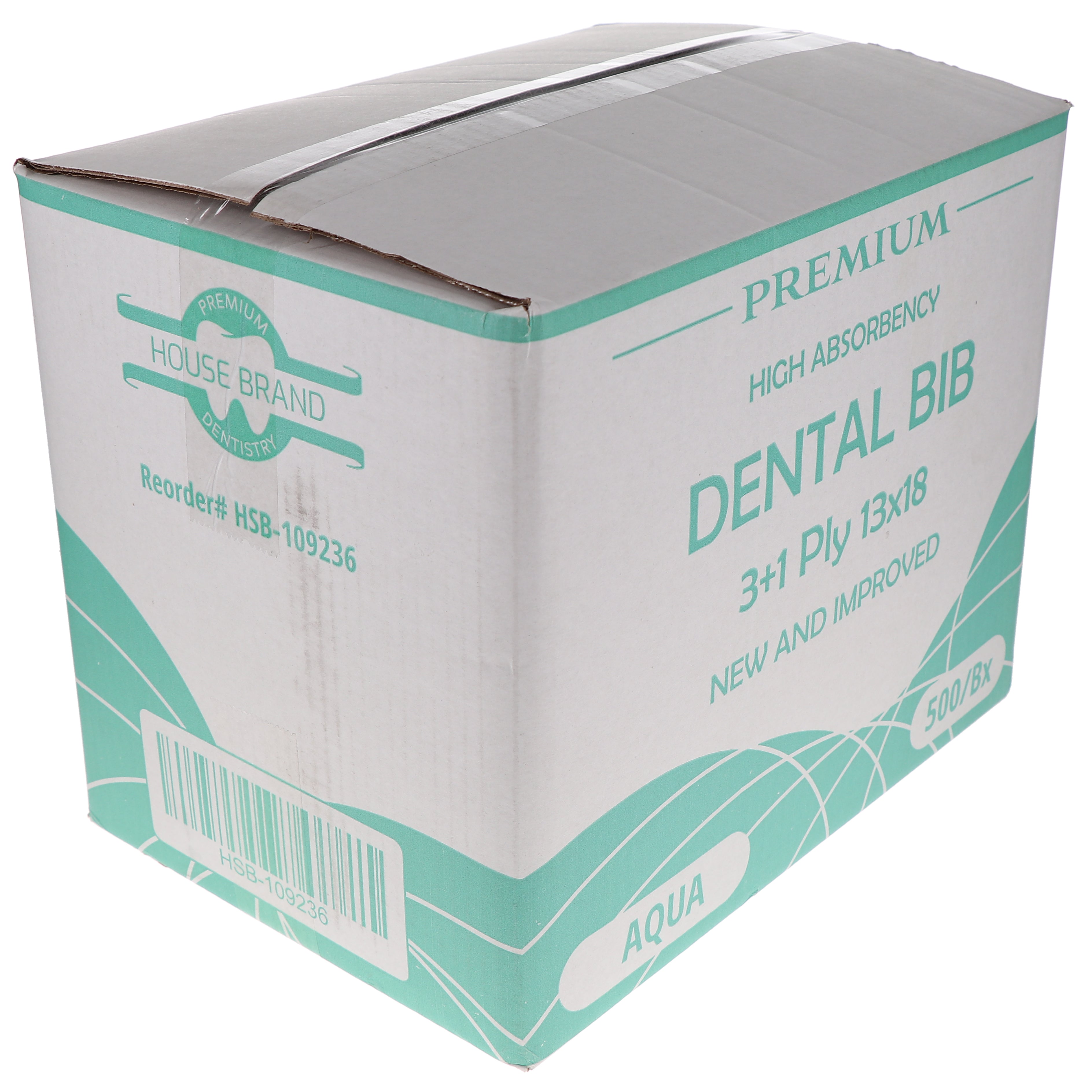 House Brand Dentistry 109236 HSB Dental Patient Bibs 3+1 Ply 13