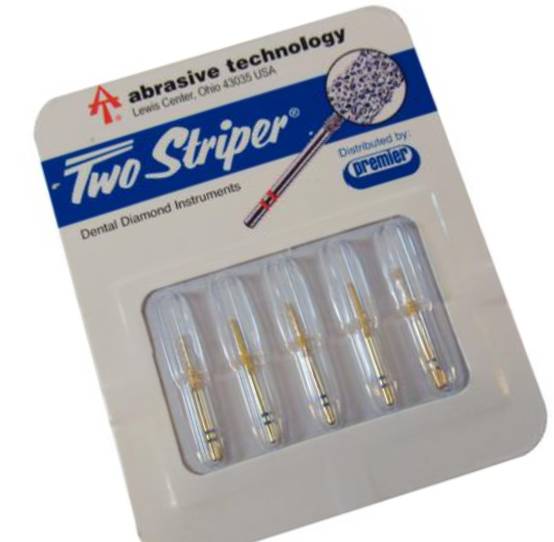 Premier Dental 2015623 Two Striper FG #257.SB Curettage Medium Grit Diamond Burs 5/Pk