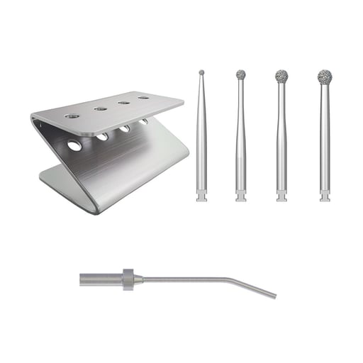 DSI DG-BUR-K Degranulation Burs Full Kit With Suction Tube 1.0mm 2.5 3.0 3.5mm Burs