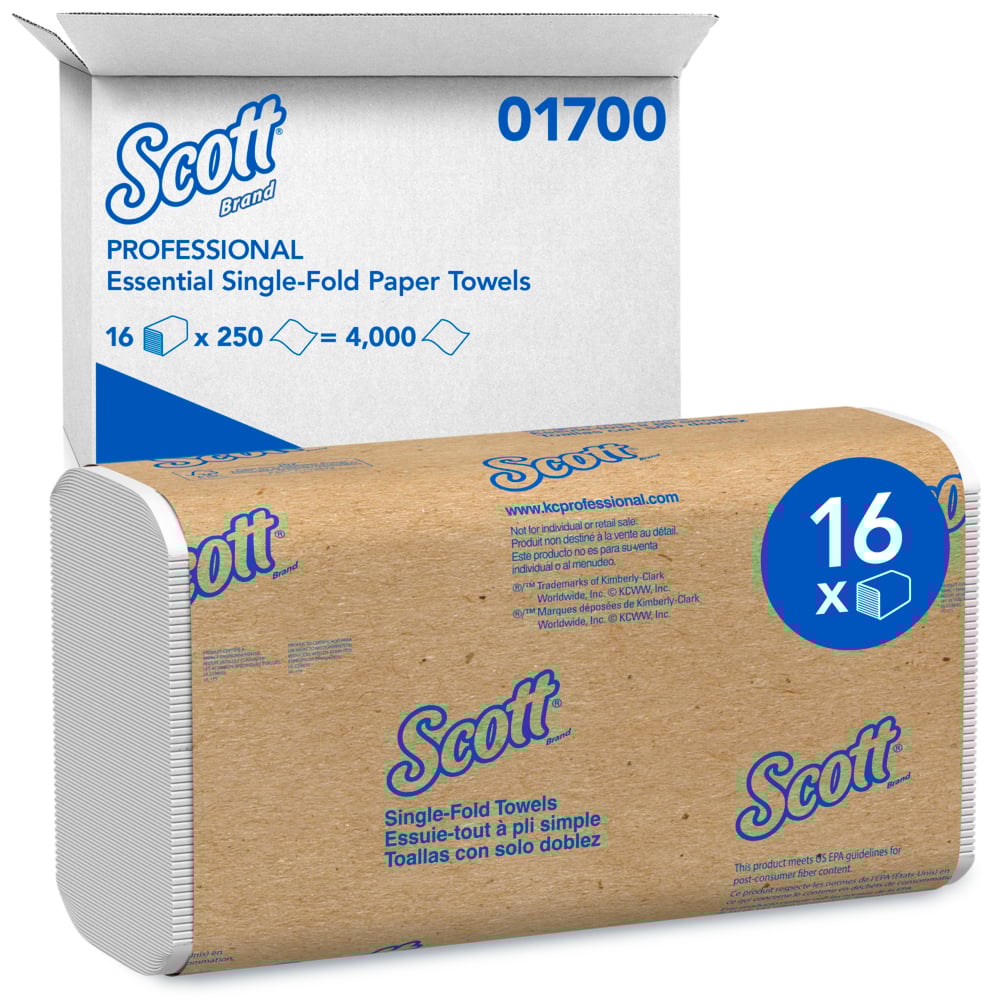Halyard 01700 Kimberly Clark Scott Essential Single-Fold Paper Towels 9.3