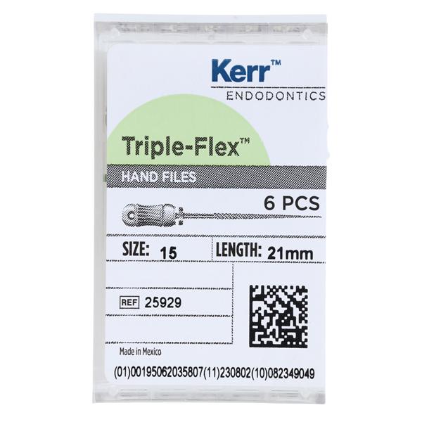 Kerr Dental 25929 Triple Flex Endodontic Files #15 21mm 6/Pk