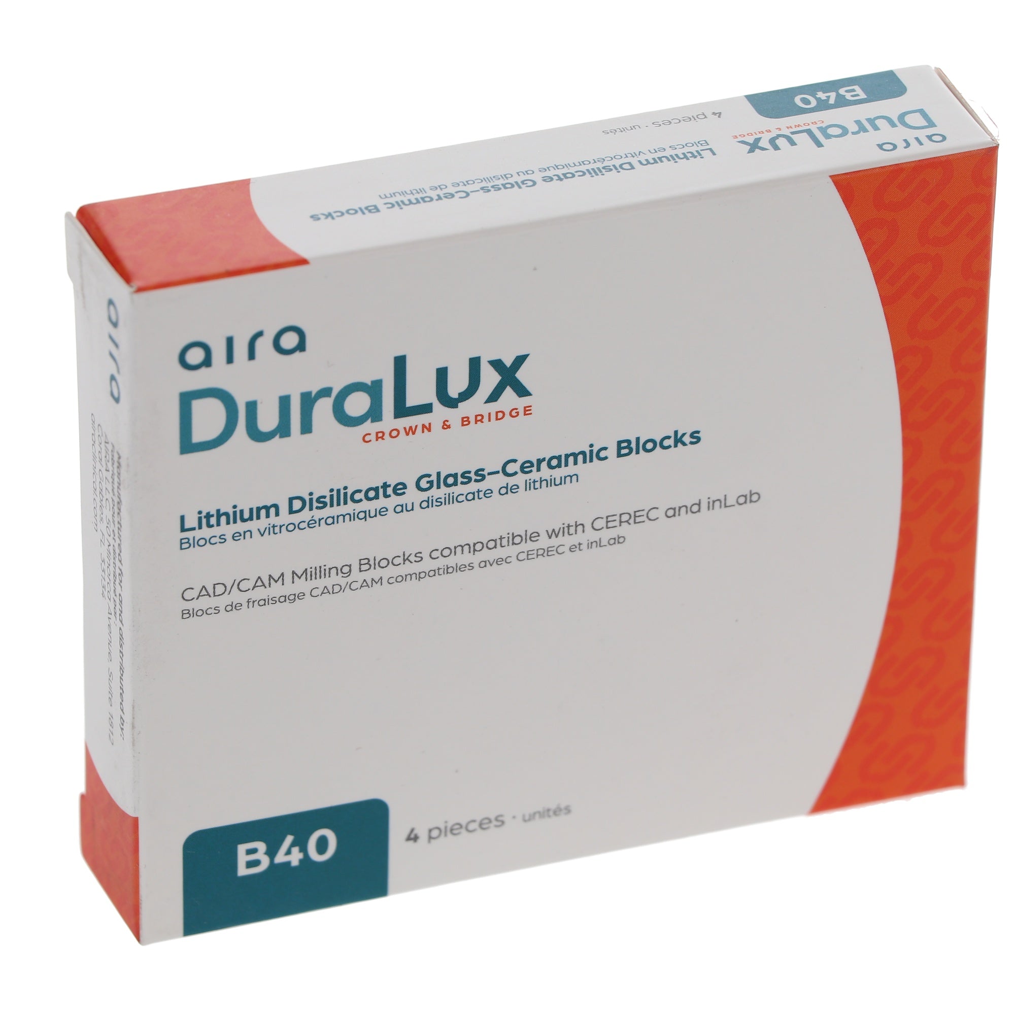 Aira 600148 DuraLux IPS e.max Type Blocks CAD inLab HT A3 B40 4/Pk