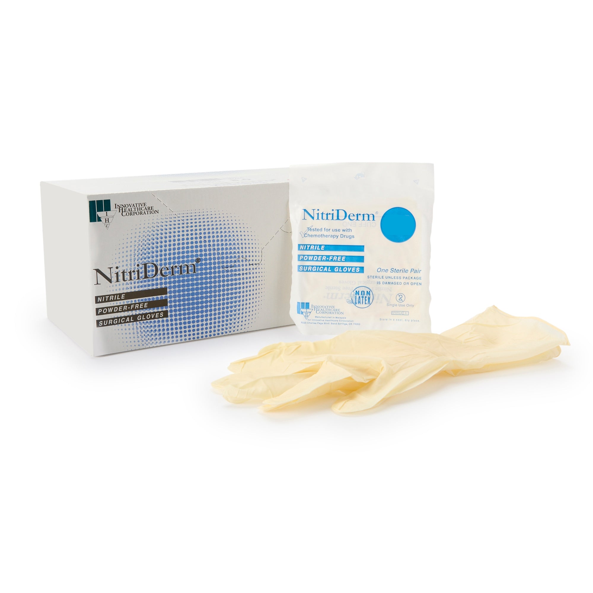 Innovative Healthcare 135265 Nitriderm Nitrile Surgical Gloves Size #6.5 Sterile 50 Pairs Per Box
