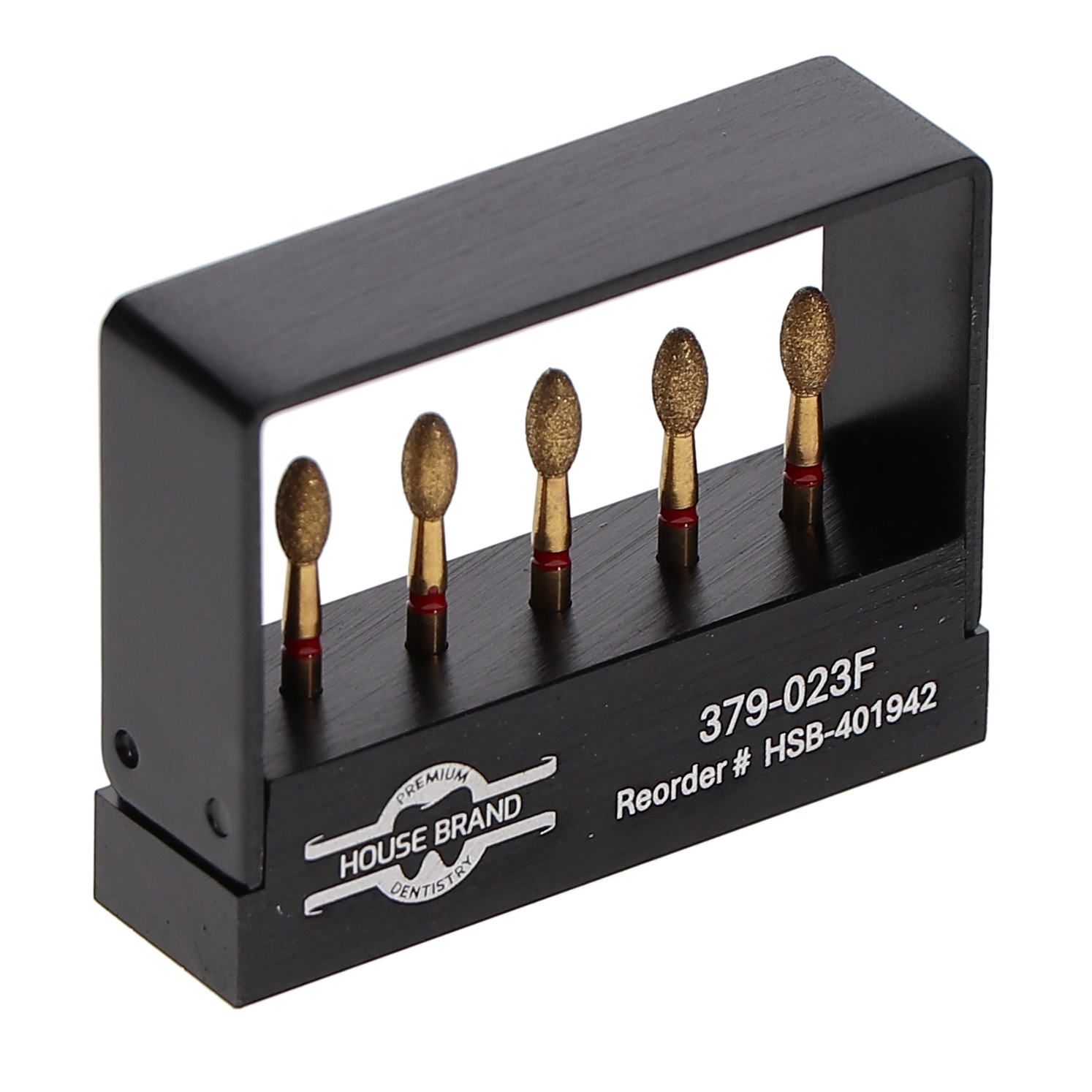 House Brand Dentistry 401942 HSB FG 379-023F Precision Zirconia Football Fine Grit Diamond Burs 5/Pk