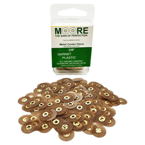 EC Moore BC-58-GMPBB Snap-On Discs 5/8 Garnet Medium Plastic 200/Pk