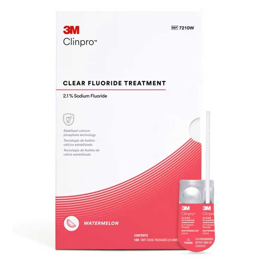 3M ESPE 7210W Clinpro Clear Fluoride Treatment Watermelon 100/Pk 0.5mL
