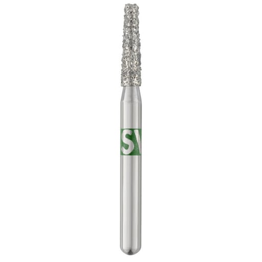 SS White 846KR-016C-S Piranha FG Short Shank Modified Flat End Taper Coarse Grit Diamond Burs 25/Pk