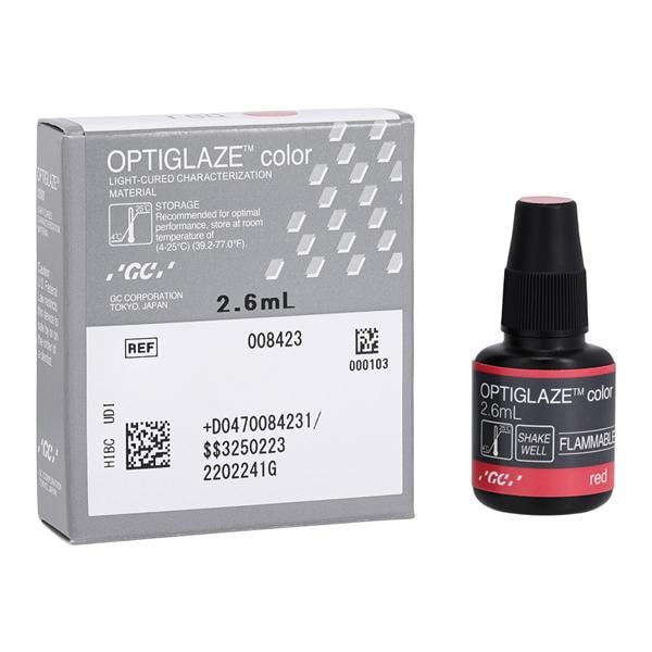 GC 008423 OptiGlaze Color Red Dental Coating 2.6mL