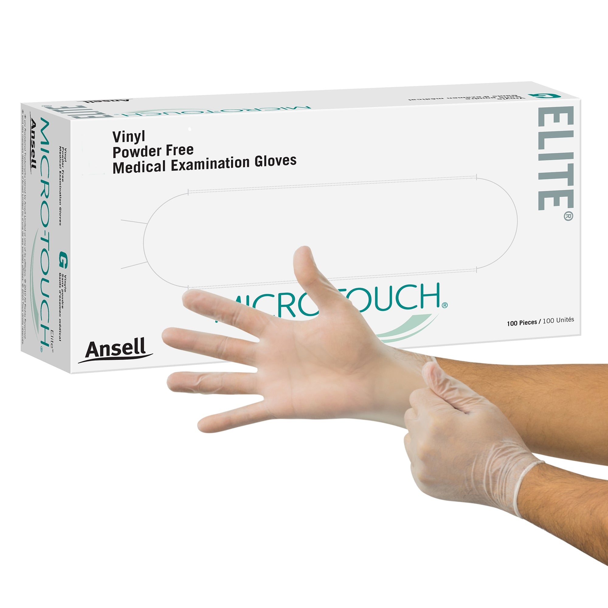 Ansell Perry 3094 Micro-Touch Elite Vinyl Gloves Extra Large Powder Free 100/Bx
