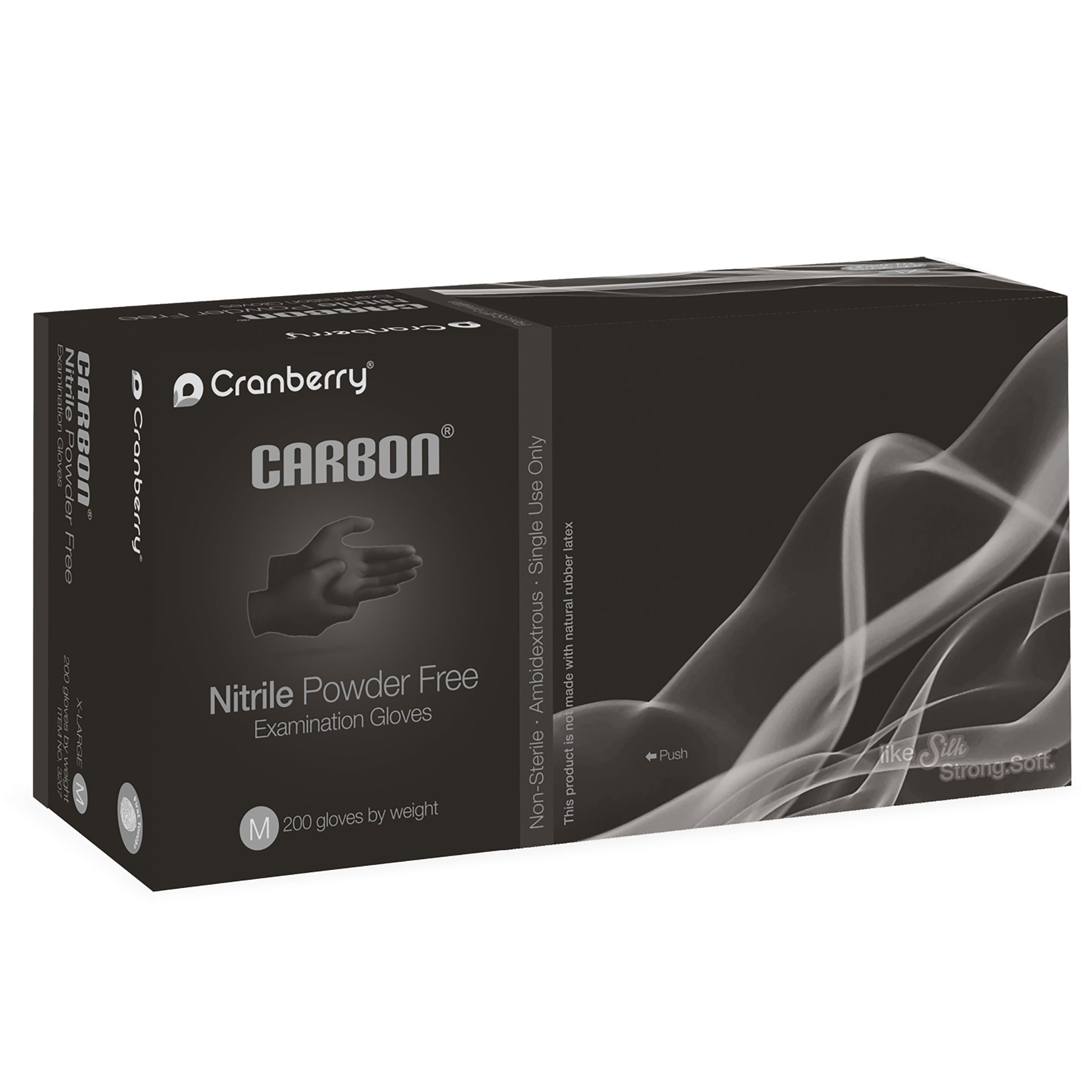 Cranberry CR3237 Carbon Black Nitrile Exam Gloves Medium 200/Box