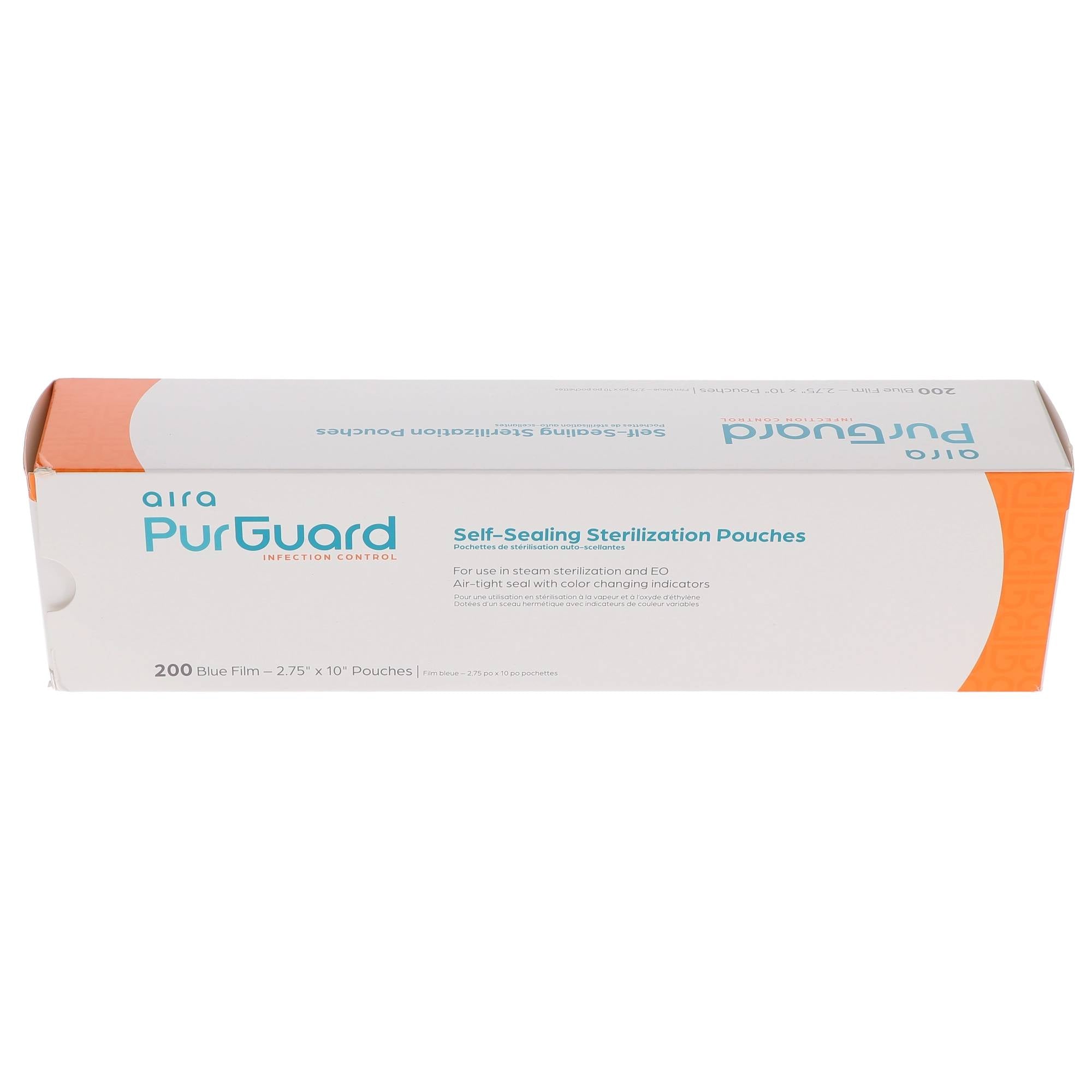 Aira 100521 PurGuard Paper/Blue Film Self-Sealing Sterilization Pouches 2.75