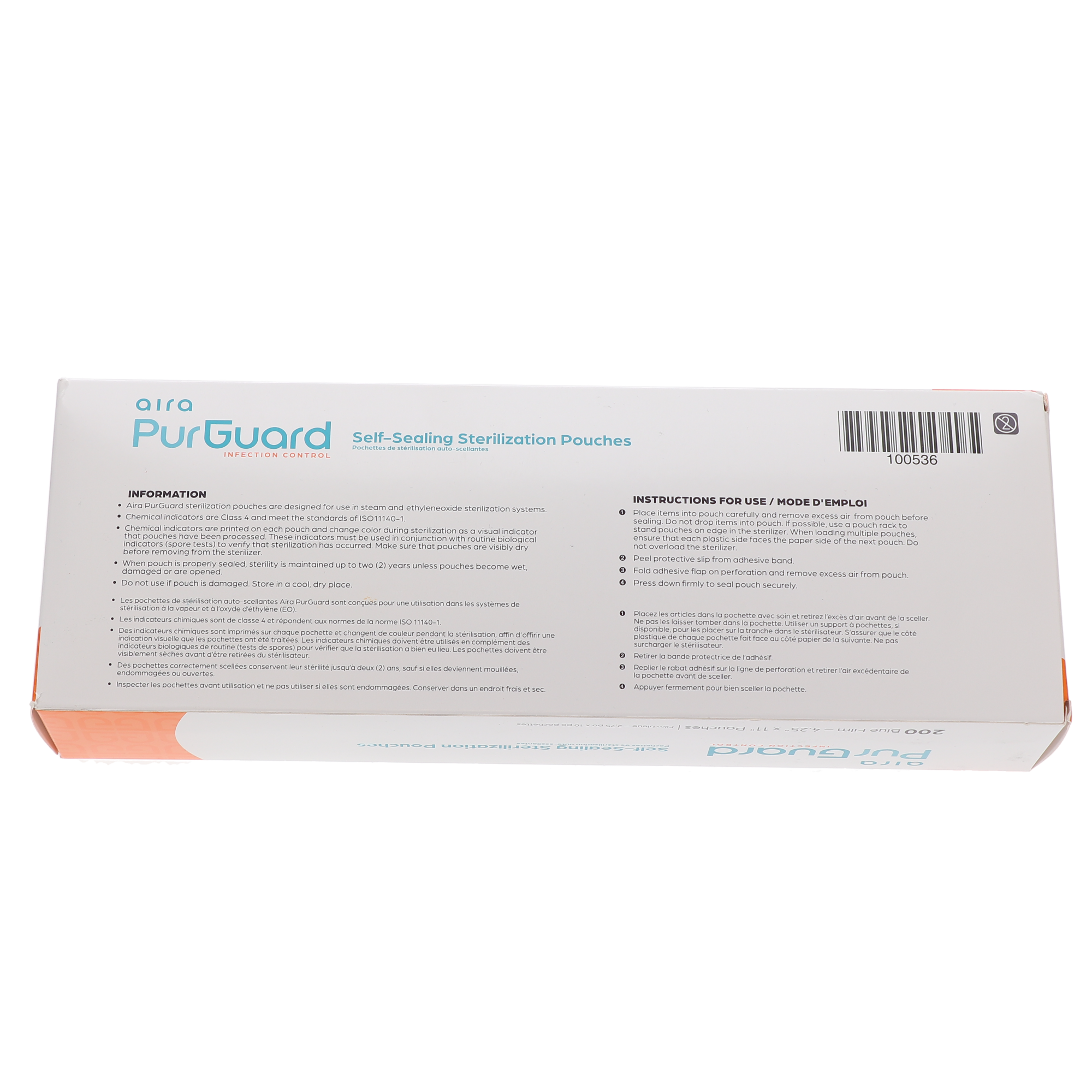 Aira 100536 PurGuard Self-Sealing Sterilization Pouches 4.25