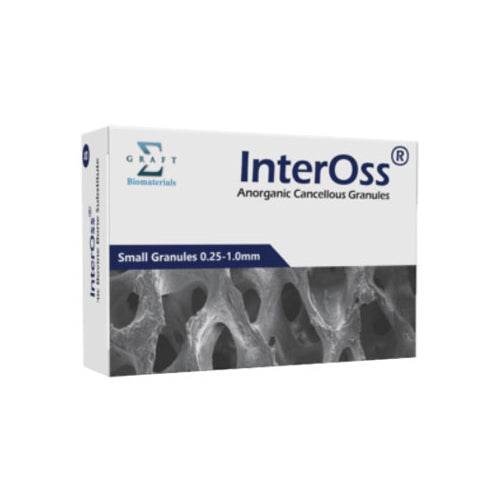 InterOss IOSG100 Anorganic Cancellous Granules Small 0.25-1.0mm 1.0g 2.0cc EXP Mar 2025