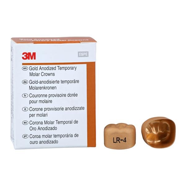 3M Solventum 940344 Unitek Crowns Gold Anodized 1st Molar #4 Lower Right 5/Bx