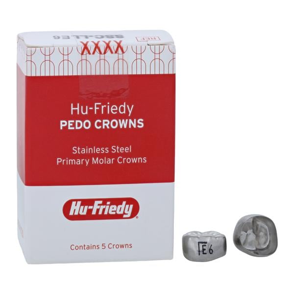 Hu-Friedy SSC-LLE6 Stainless Steel Crowns Lower Left Primary 2nd #6 5/Pk