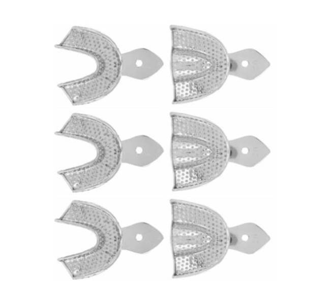 GC 264008 Coe Full-Arch Stainless Steel Perforated Impression Trays 8/Pk