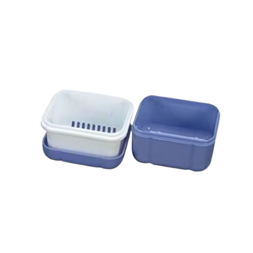 Plasdent DCH2000-2D Carebath Denture Care Rinsking Basket Bath Acre Sky, 12/Pk