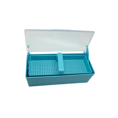 Plasdent 208GST-2 Germicide Tray With Clear Lid Blue 10 3/8