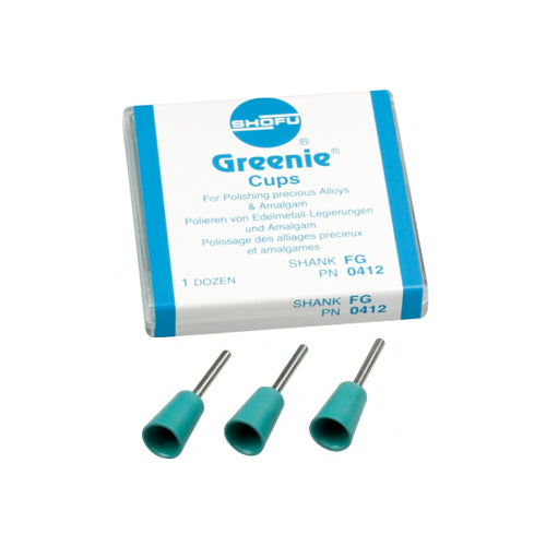 Shofu Dental 0412 Greenie FG Polishing Cups 12/Bx