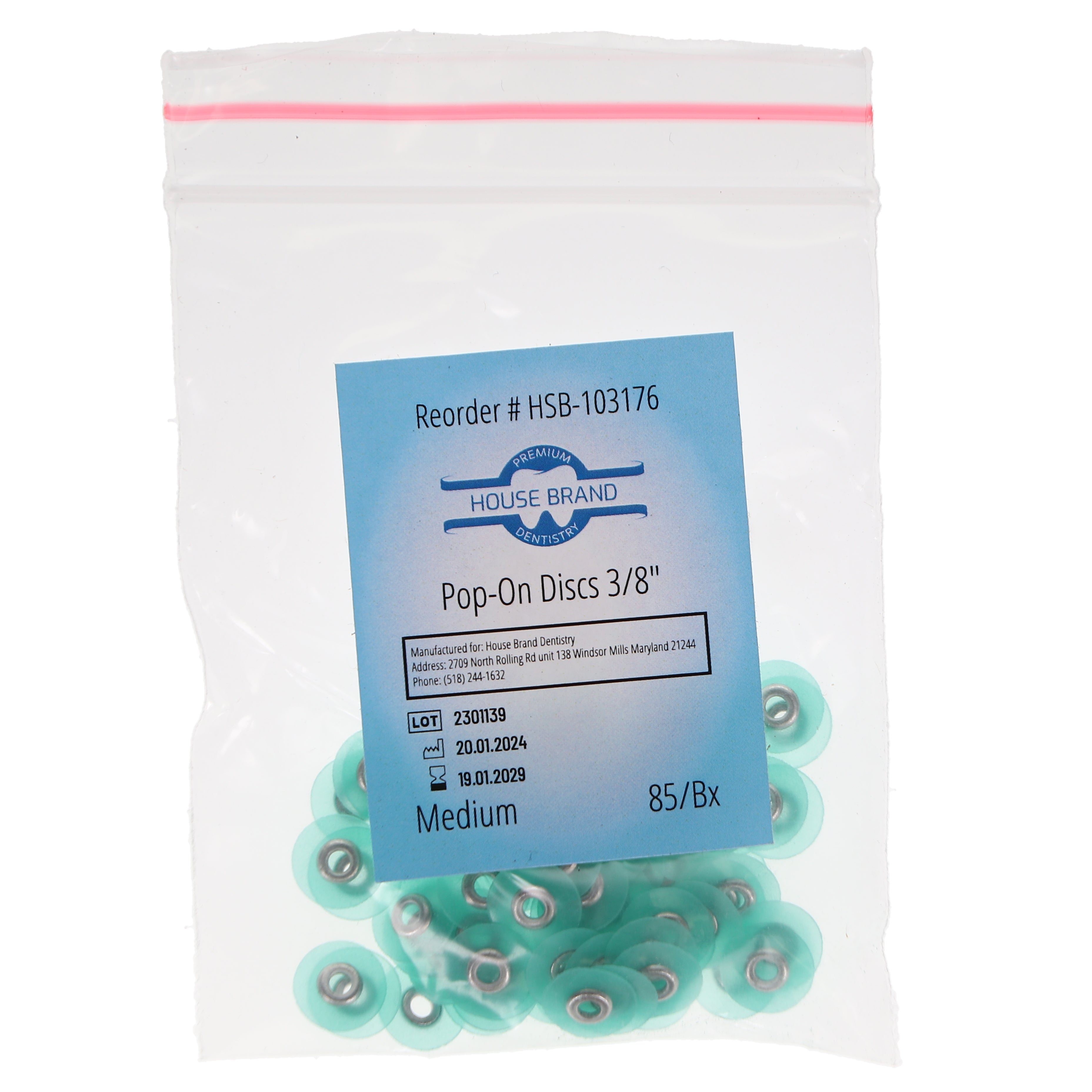 House Brand Dentistry 103176 HSB Pop-On Finishing & Polishing Discs 3/8