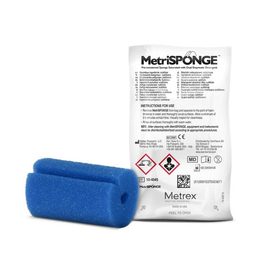 Metrex 10-4025 MetriSponge Saturated Sponge with MetriZyme 25/Pk EXP Oct 2025