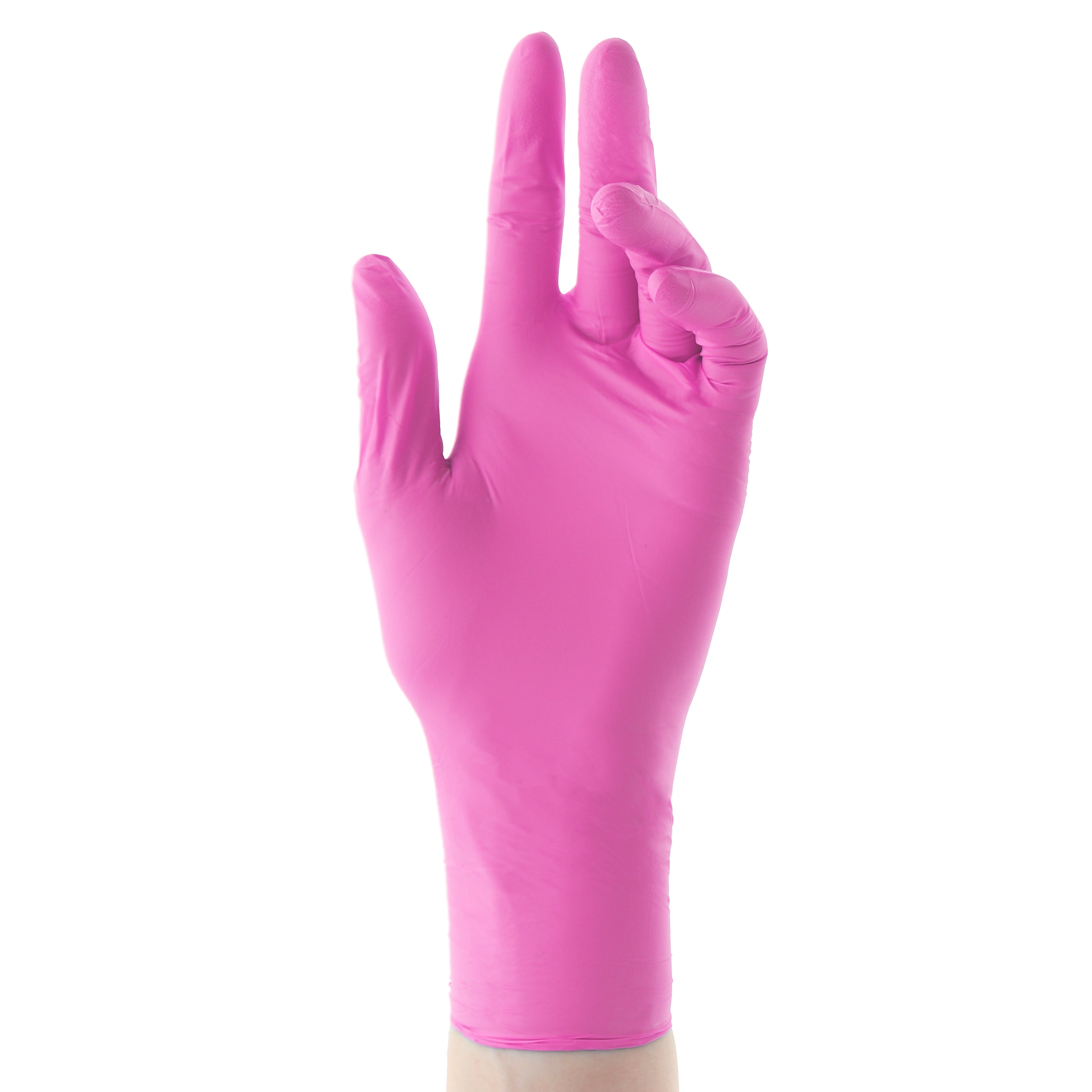 AIRA 119122 PurGuard Nitrile Exam Gloves Pink Medium Latex Free Powder Free 100/Bx